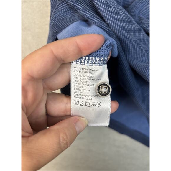 Tommy Bahama Polo Shirt Mens XL Navy Blue Short Sleeve Collared Logo Modal Blend - Picture 4 of 6